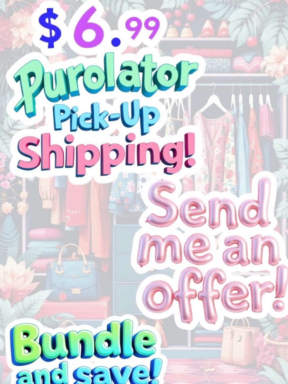 Purolator Pick-Up Shipping Promo Graphic - Pastel Teal & Pink